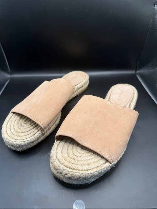 Coach Shoes - Coach Claudia Suede Espadrille Slide Sandals Beige Women’s Size 10B